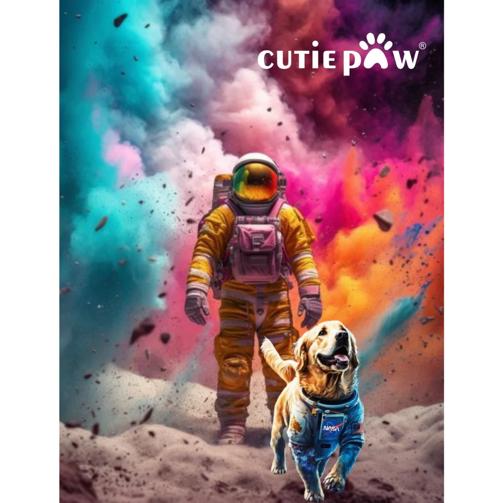 Cutiepaw The Nasa Collection Laika Edition 2 Printed Sleeveless Tshirt for Dogs and Cats (Light Blue) - Image 6
