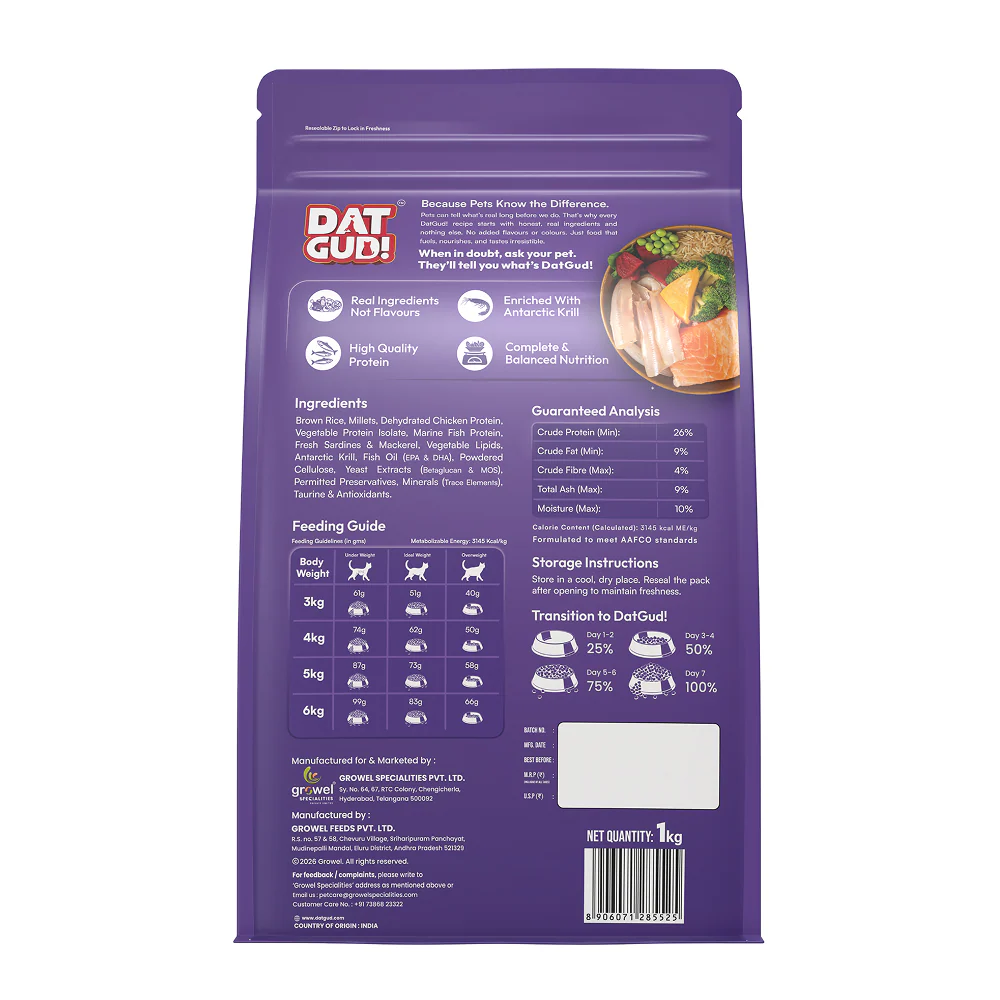 DatGud Chicken & Wild Fish Adult Cat Dry Food (Buy 1 Get 1 Free) - Image 3