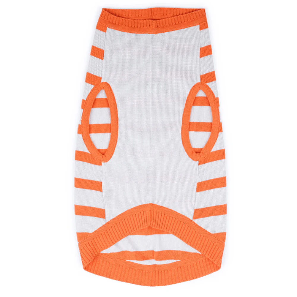 Dear Pet Stripes Pullover for Dogs (Cream & Orange) - Image 3