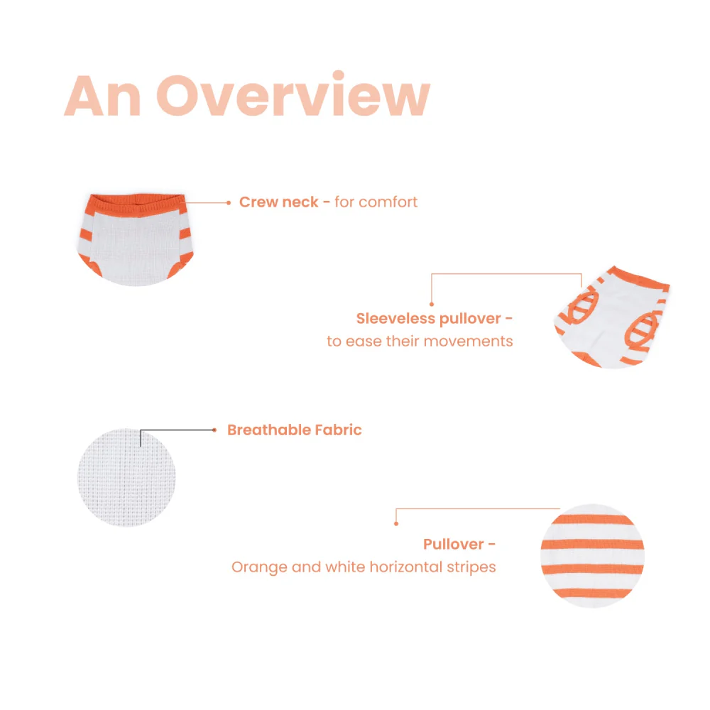 Dear Pet Stripes Pullover for Dogs (Cream & Orange) - Image 7