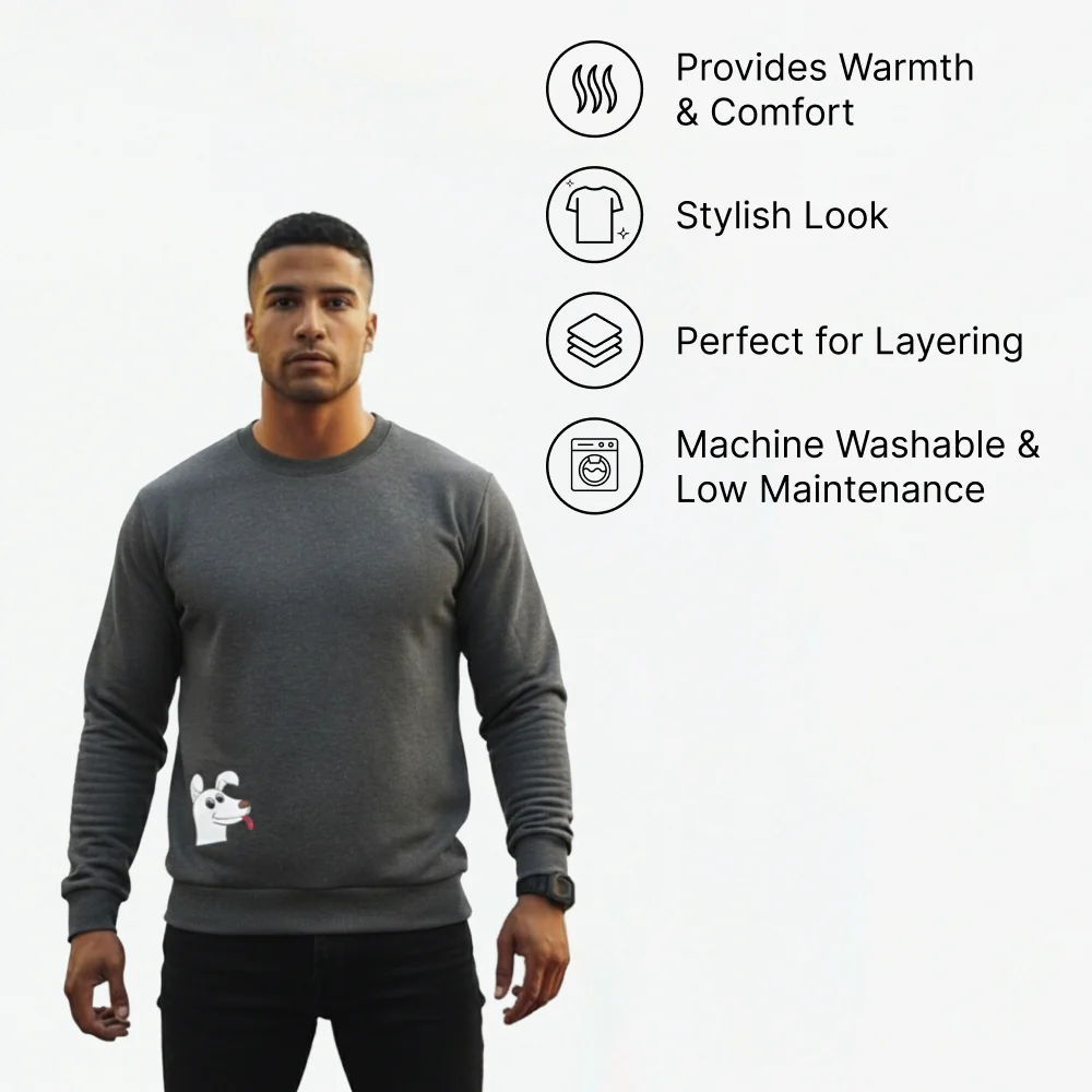 Dog Parent Sweatshirt For Men and Women (Dark Grey) - Image 4