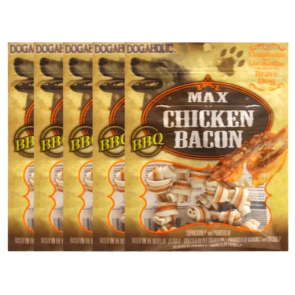 Dogaholic Chicken Bacon Bone BBQ Dog Treat - Image 2