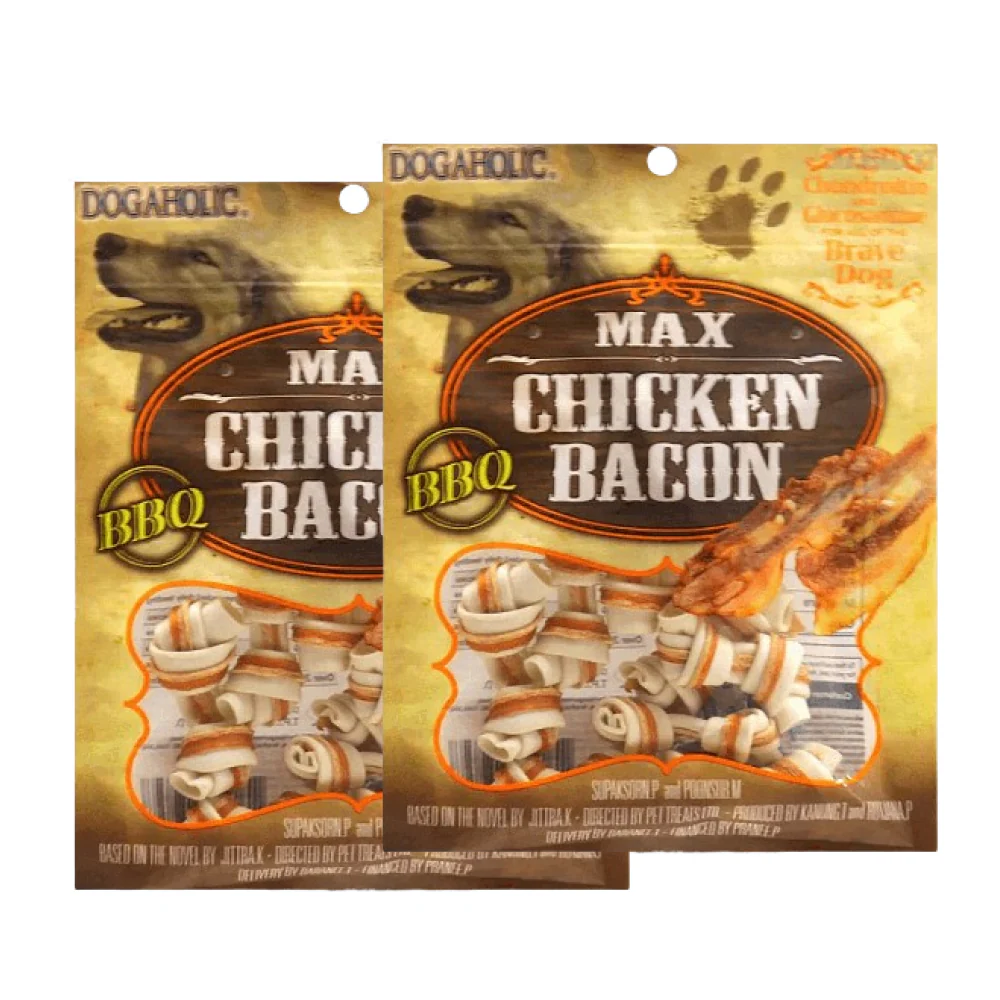 Dogaholic Chicken Bacon Bone BBQ Dog Treat - Image 3