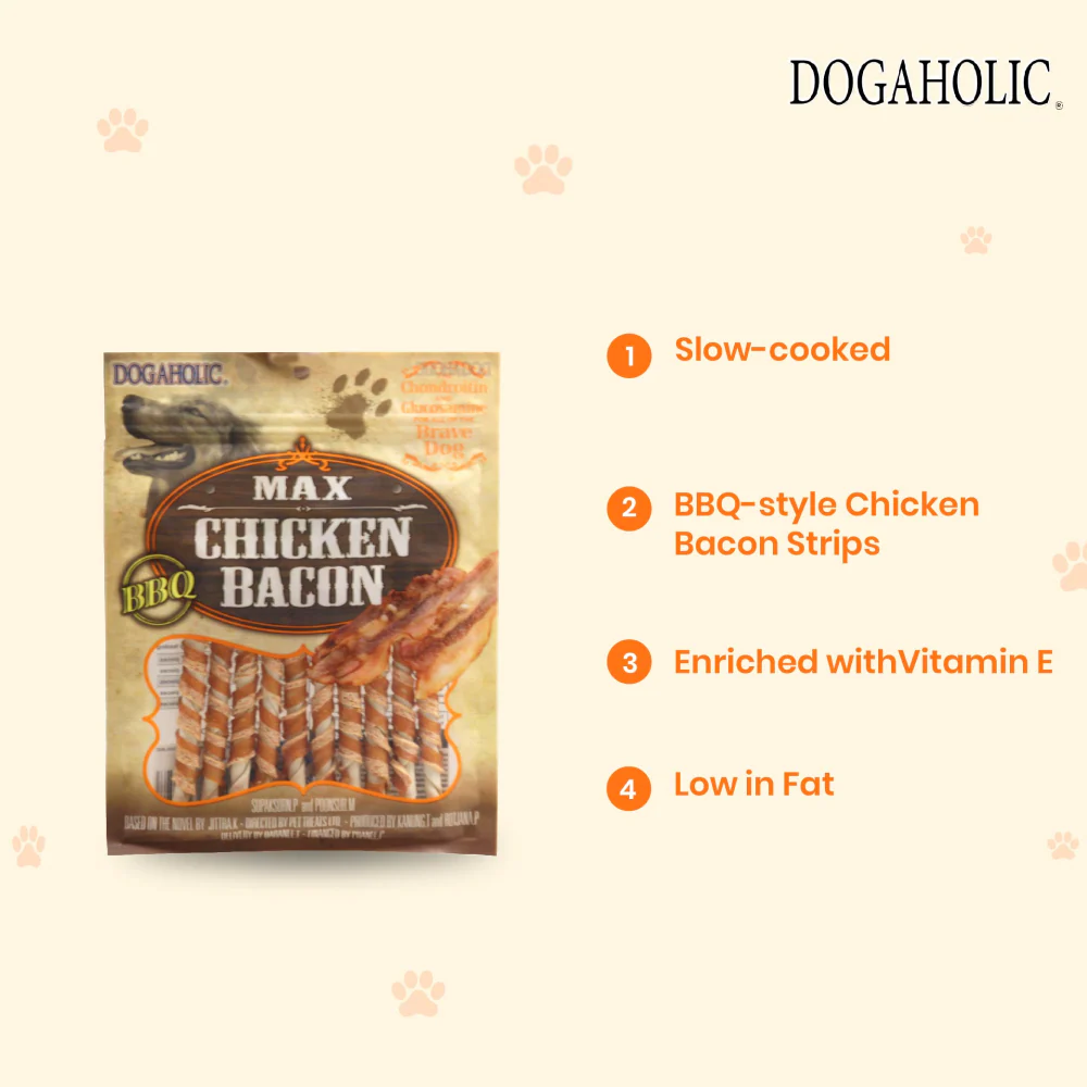 Dogaholic Max Barbeque Chicken Bacon Sticks Dog Treats - Image 4