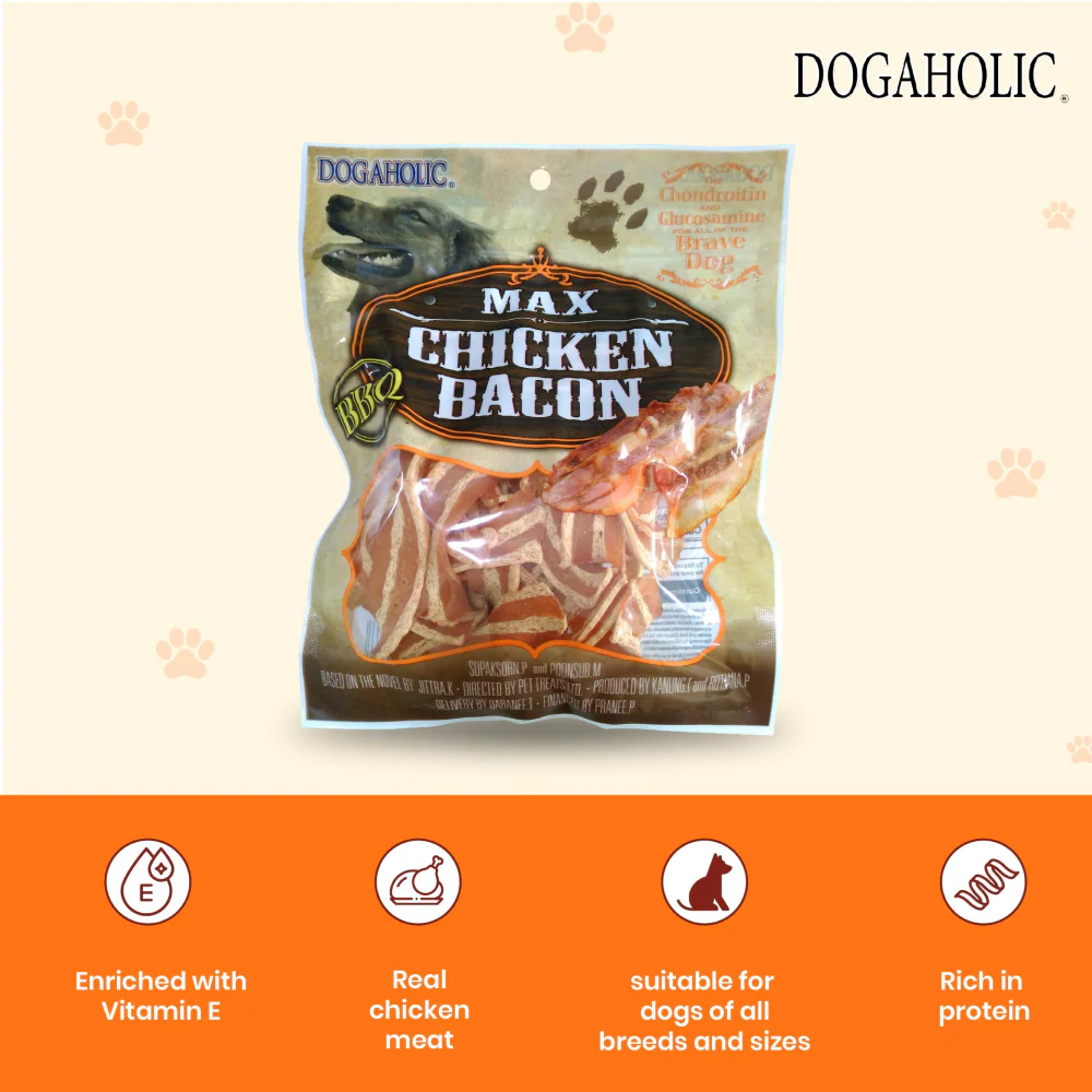 Dogaholic Max Barbeque Chicken Bacon Strips Dog Treats - Image 4