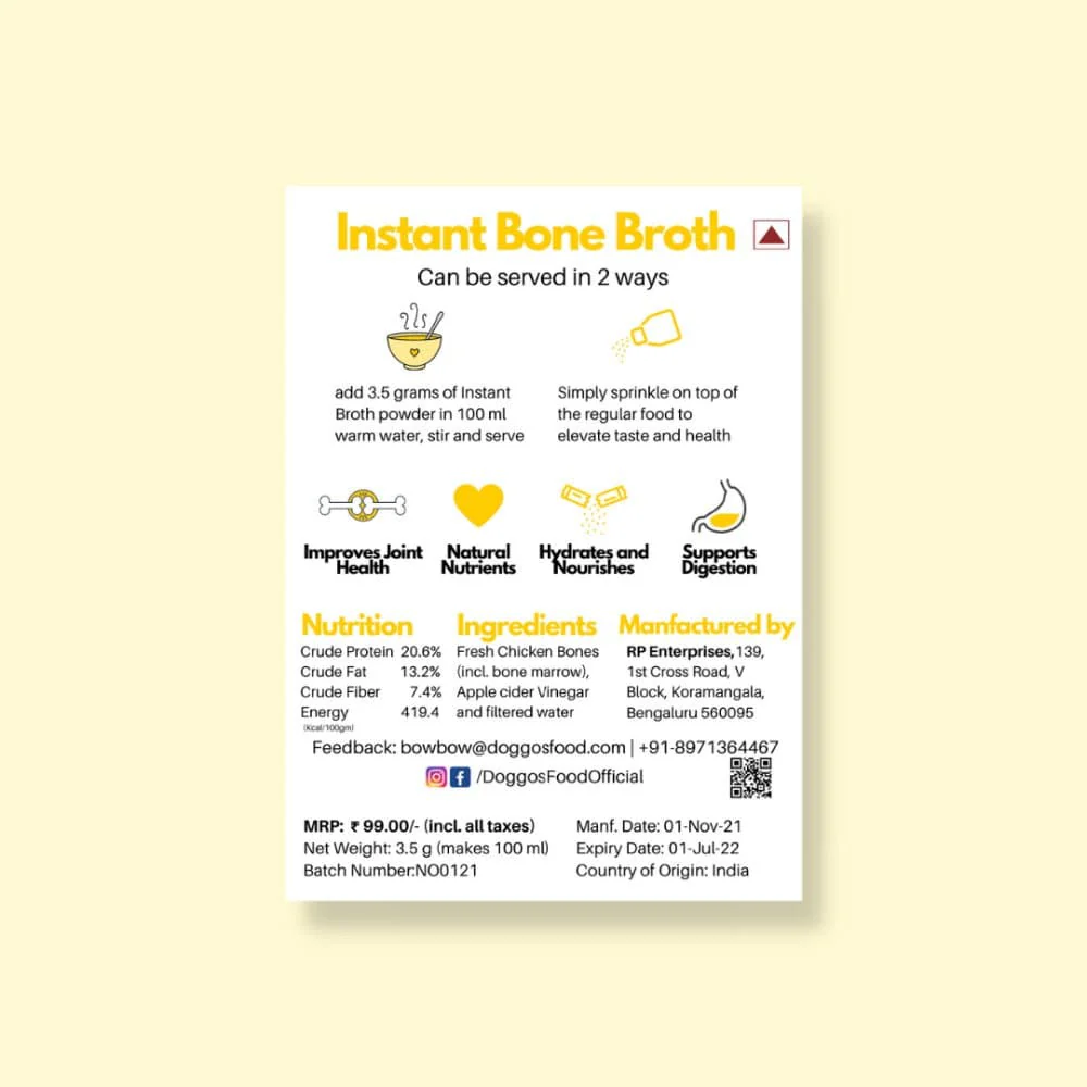 Doggos Instant Chicken Bone Broth for Dogs and Cats - Image 3