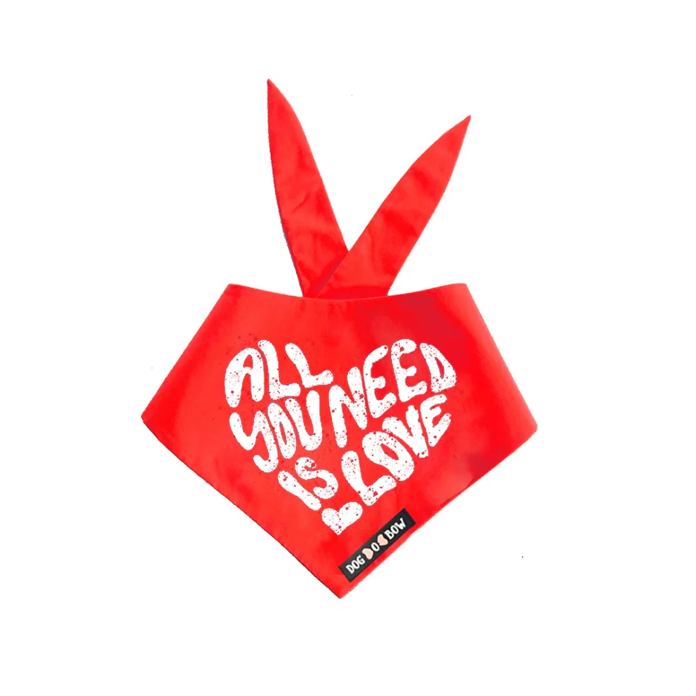 Dogobow All You Need Is Love Bandana for Dogs (Red) - Image 2