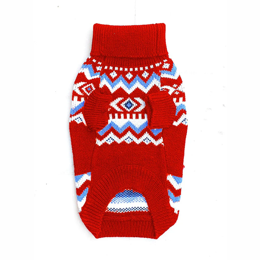 Dogobow Aztec Knit Sweater for Dogs and Cats (Red) (Get a Bow Free) - Image 7