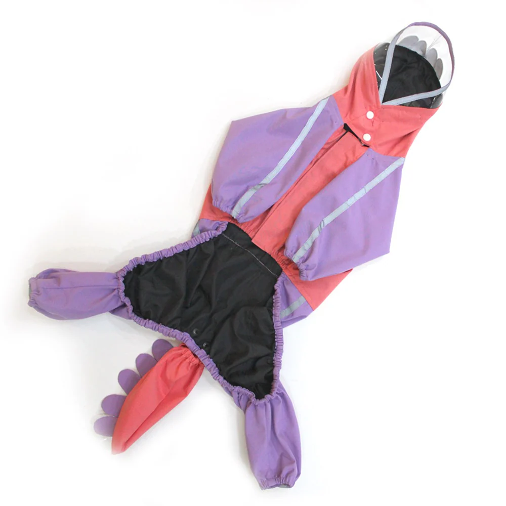Dogobow Bubble's Dino Raincoat for Dogs and Cats (Pink/Purple) - Image 10