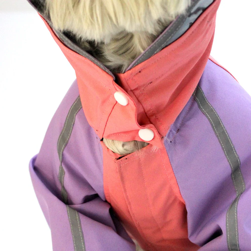 Dogobow Bubble's Dino Raincoat for Dogs and Cats (Pink/Purple) - Image 12