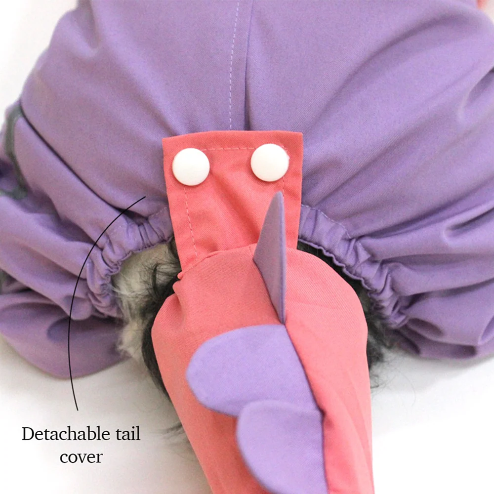 Dogobow Bubble's Dino Raincoat for Dogs and Cats (Pink/Purple) - Image 6