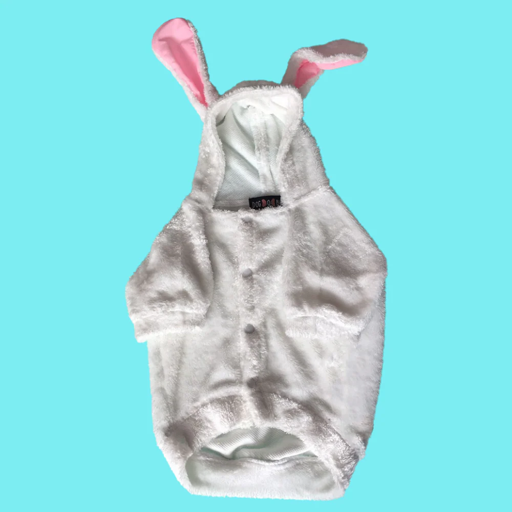 Dogobow Bunny Hoodie for Dogs and Cats (White) (Get a Bow Free) - Image 6