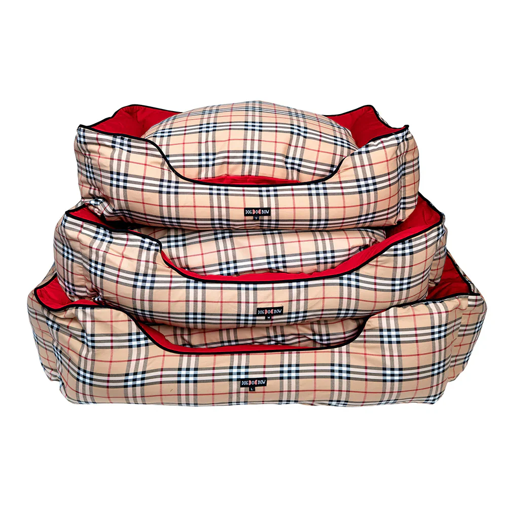 Dogobow Check Rectangle Bed for Dogs and Cats (Burberry) - Image 3
