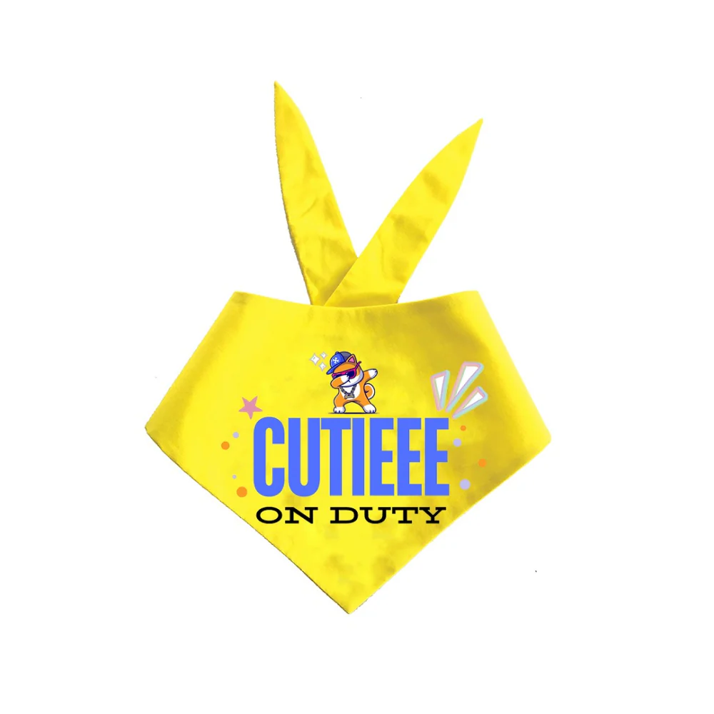 Dogobow Cutie on Duty Bandana for Dogs (Yellow) - Image 3