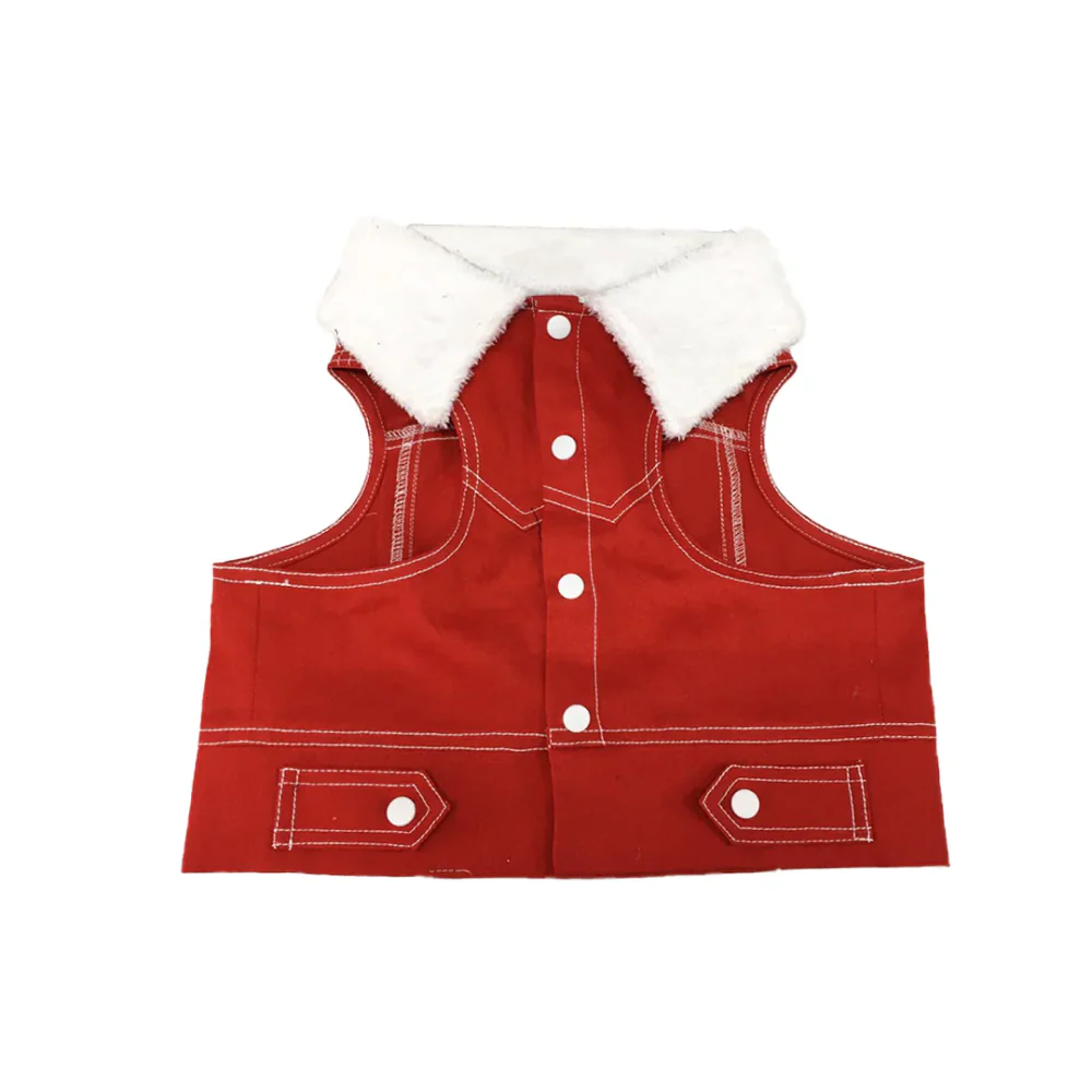 Dogobow Denim Jacket for Dogs and Cats (Red) (Get a Bow Free) - Image 3