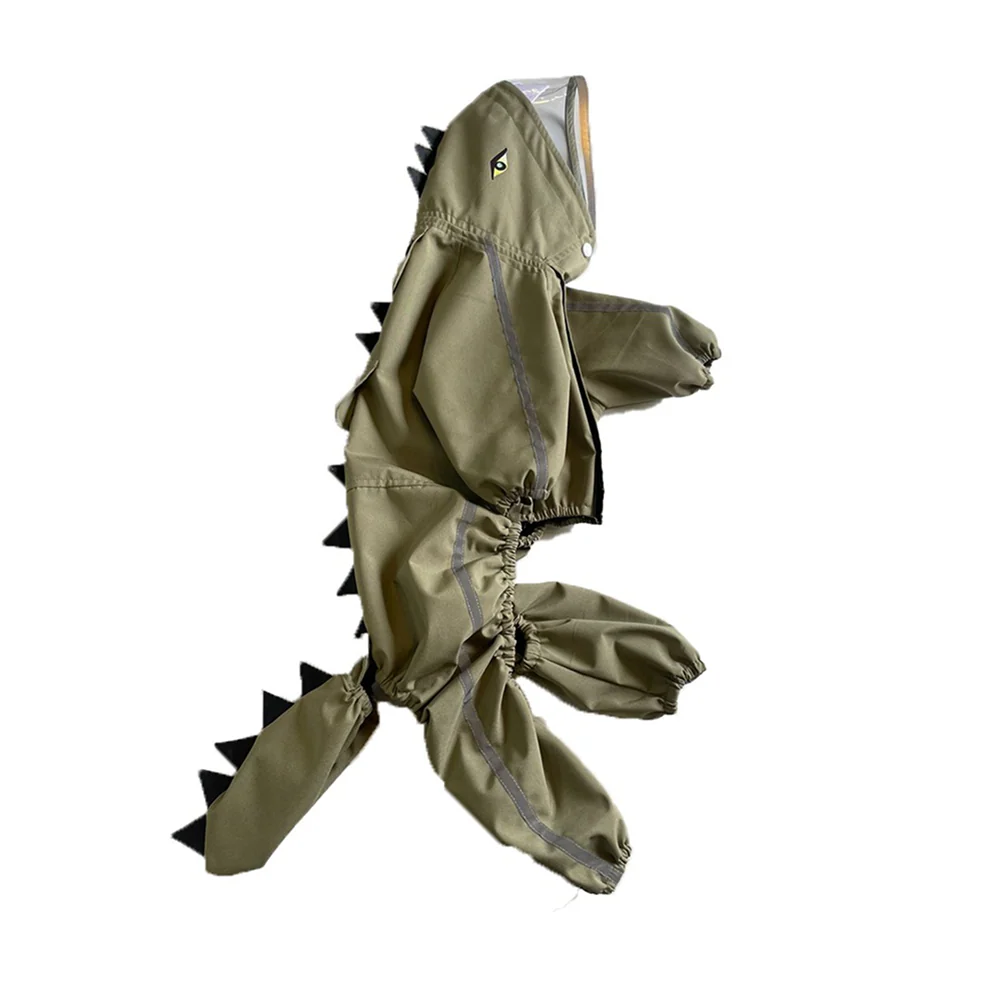 Dogobow Dino Raincoat for Dogs and Cats (Green) - Image 3