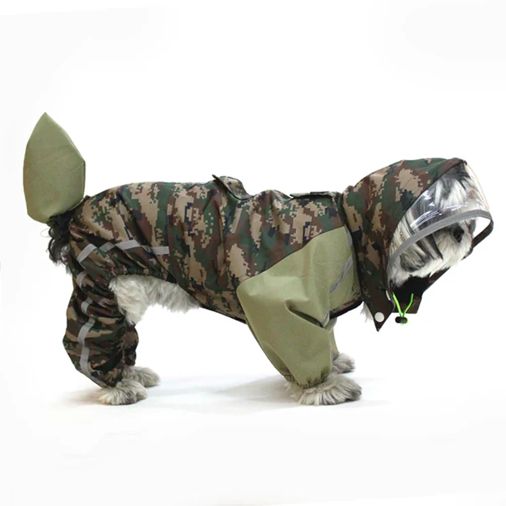Dogobow Dino Raincoat for Dogs and Cats (Green Camo) - Image 4