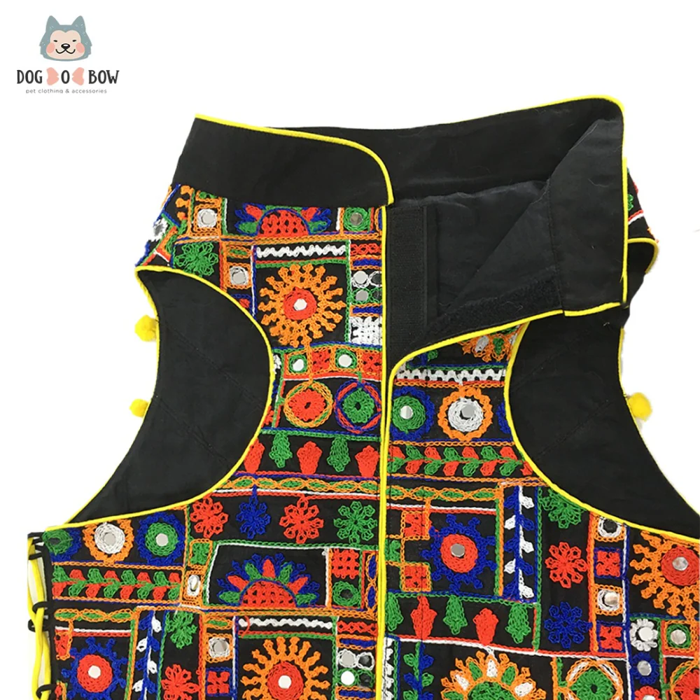Dogobow Embroidery Tie-up Sherwani for Dogs (Black) - Image 10
