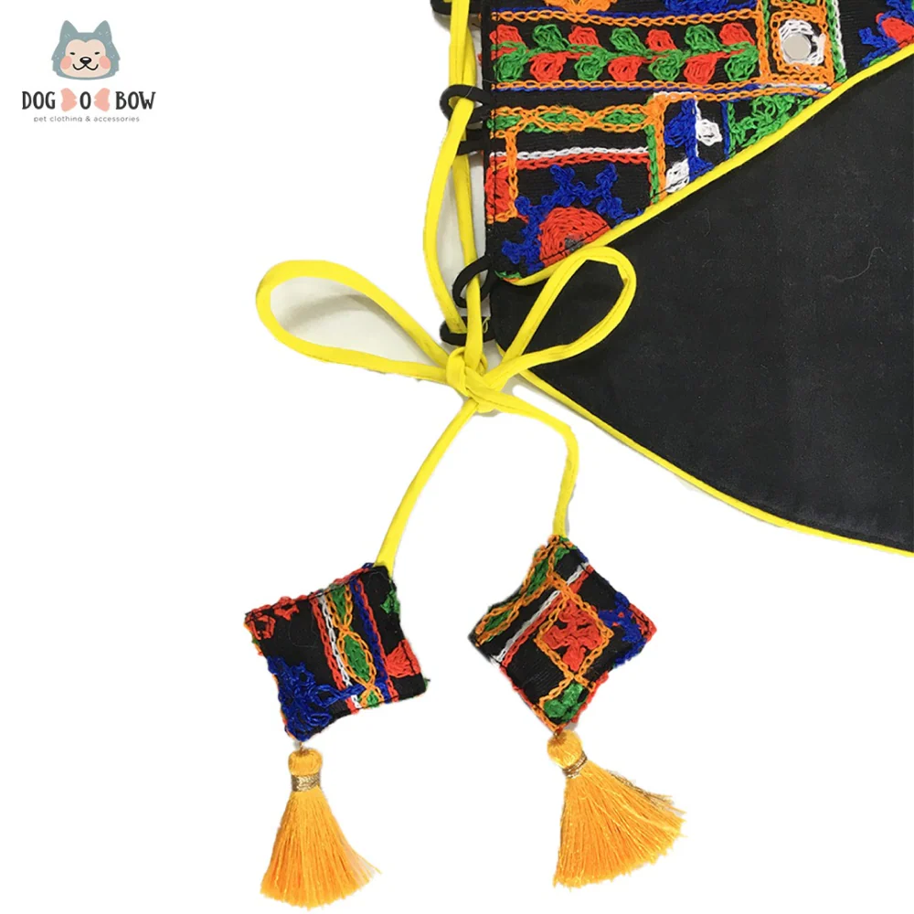Dogobow Embroidery Tie-up Sherwani for Dogs (Black) - Image 2