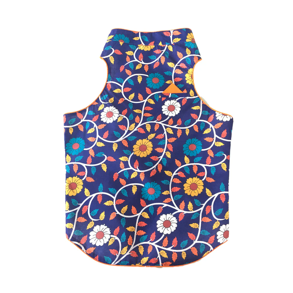 Dogobow Floral Sherwani for Dogs and Cats (Blue) - Image 2