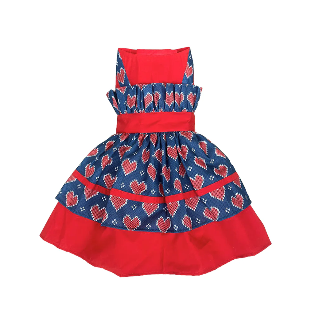 Dogobow Hearty Dress for Cats and Dogs (Blue/Red) - Image 2