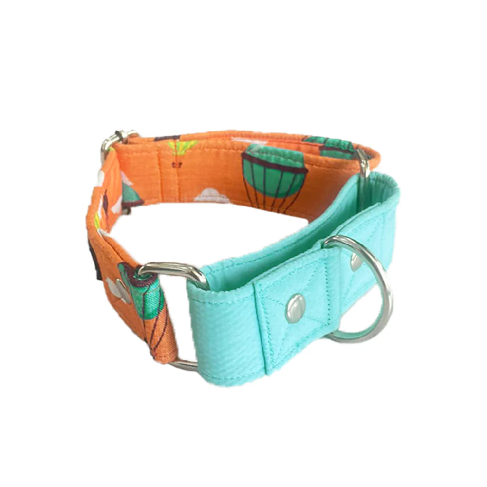 Dogobow Hot Air Ballon Print Martingale Collar for Dogs (Orange/Blue) - Image 3