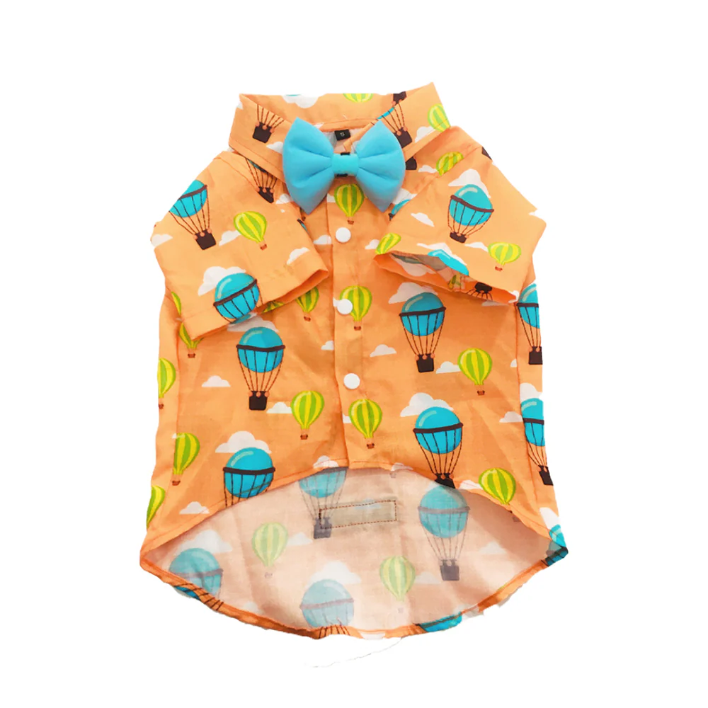 Dogobow Hot air Ballon Print Shirt for Dogs (Orange/Blue) - Image 2