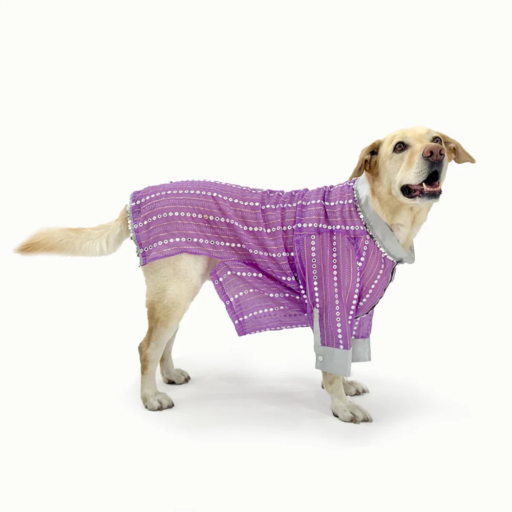 Dogobow Mirror Kurta for Dogs (Lilac) - Image 4