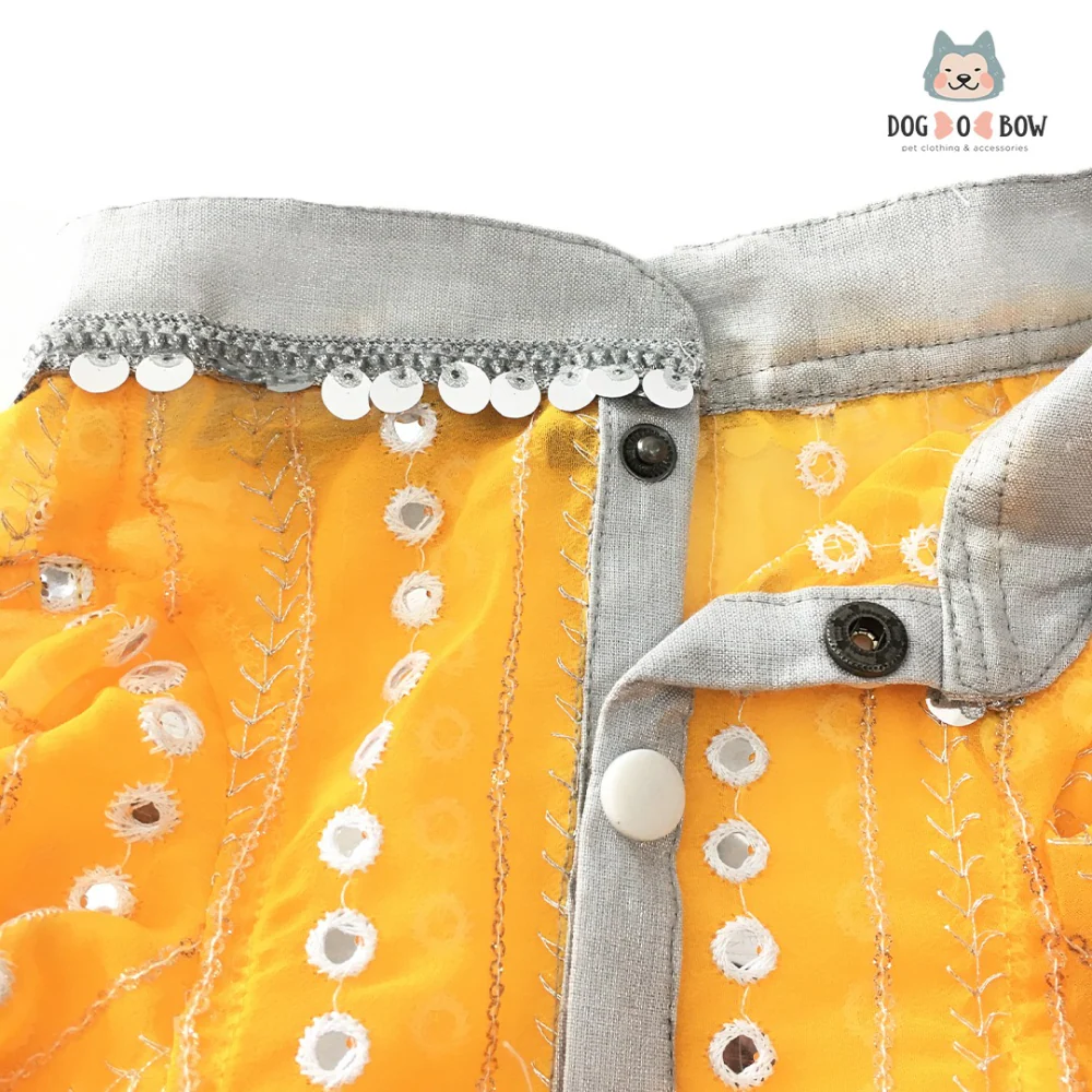 Dogobow Mirror Kurta for Dogs (Yellow) - Image 3