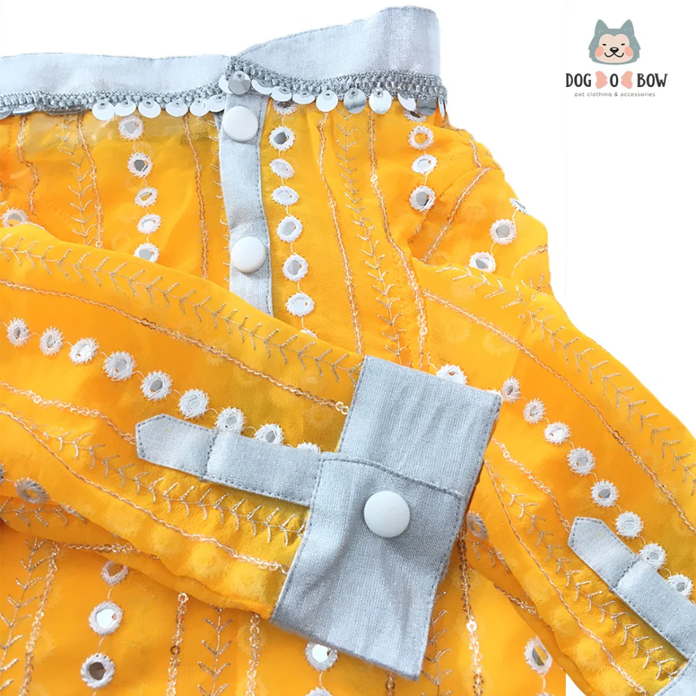 Dogobow Mirror Kurta for Dogs (Yellow) - Image 7