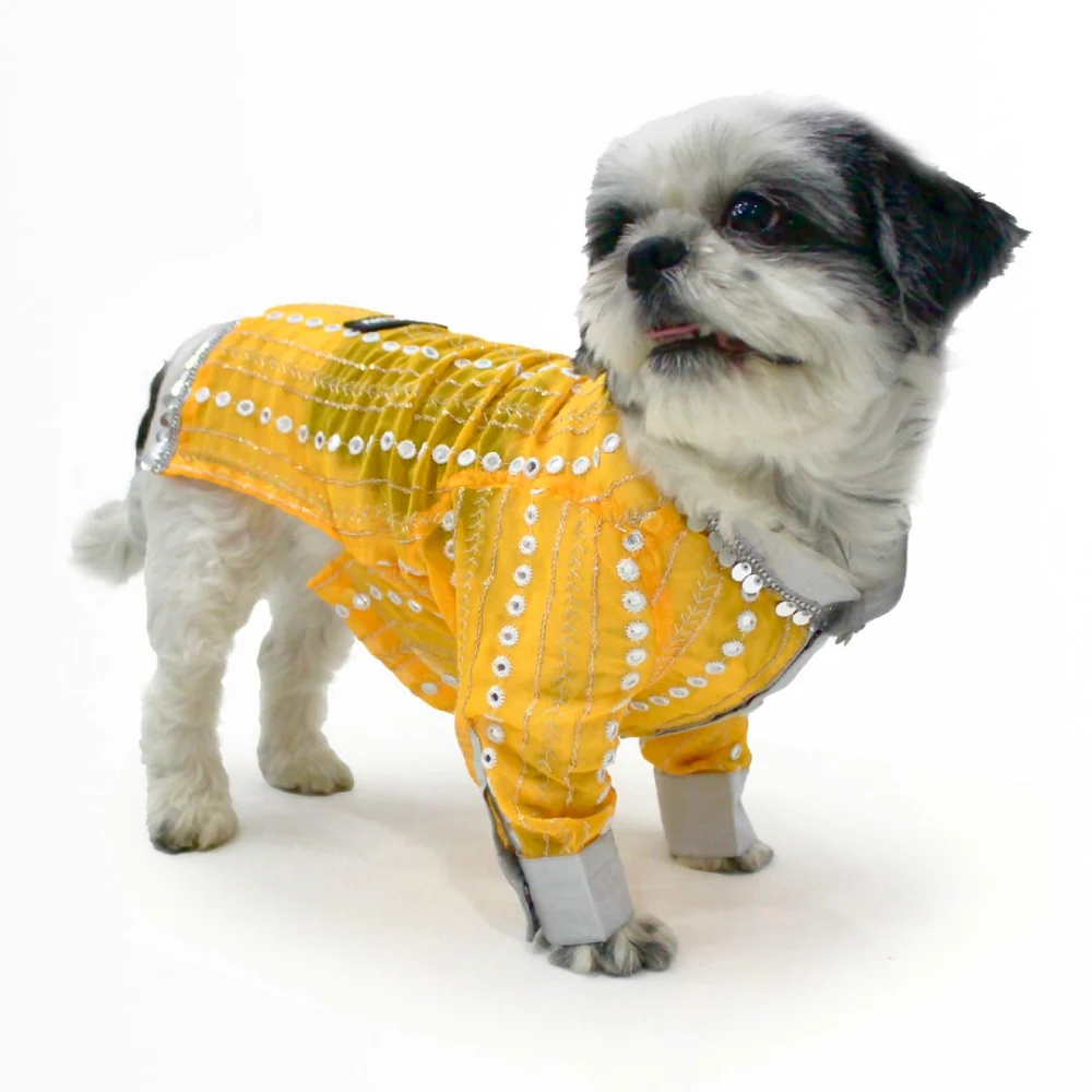 Dogobow Mirror Kurta for Dogs (Yellow) - Image 8