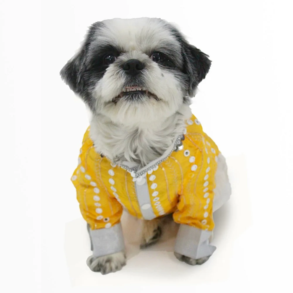 Dogobow Mirror Kurta for Dogs (Yellow) - Image 9
