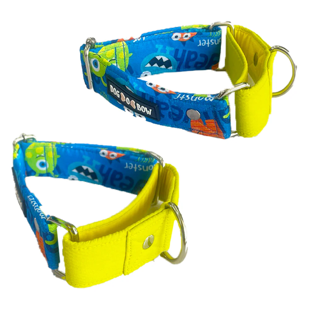 Dogobow Monster Print Martingale Collar for Dogs (Blue) - Image 6