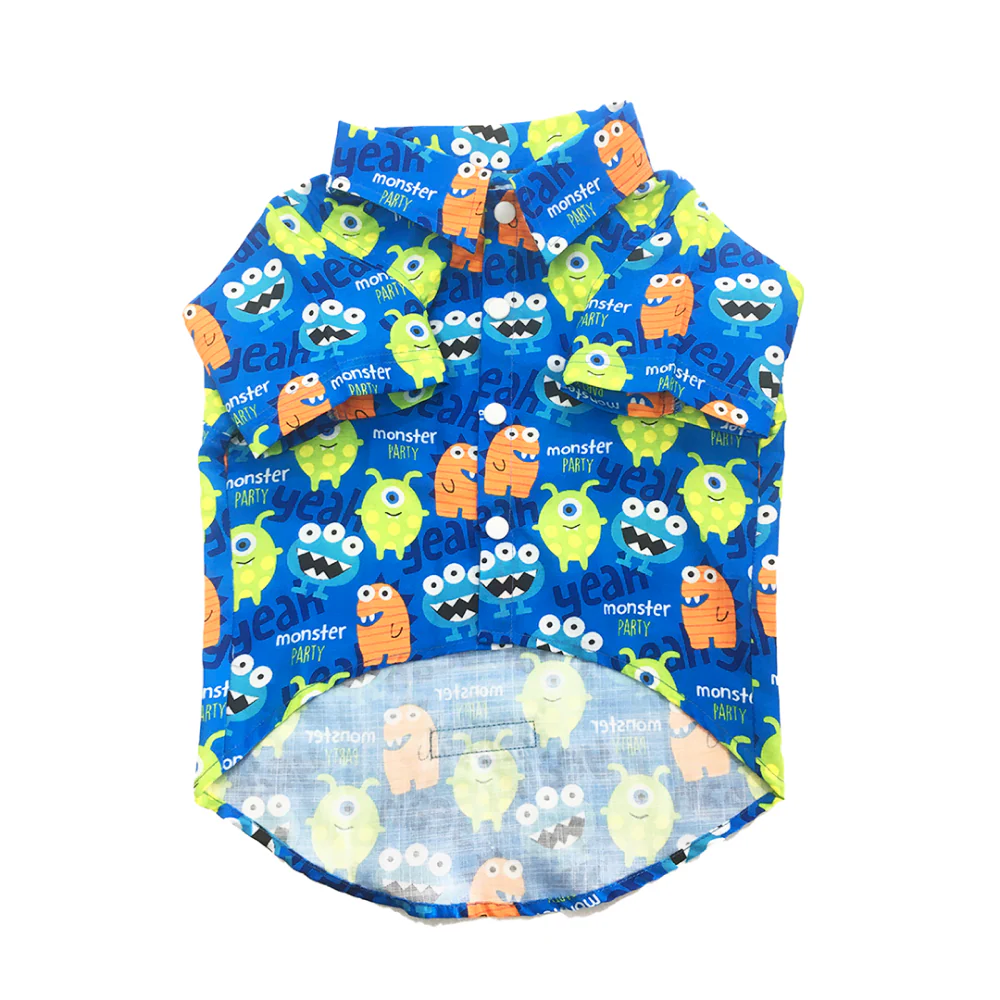 Dogobow Monster Print Shirt for Dogs (Blue) - Image 2