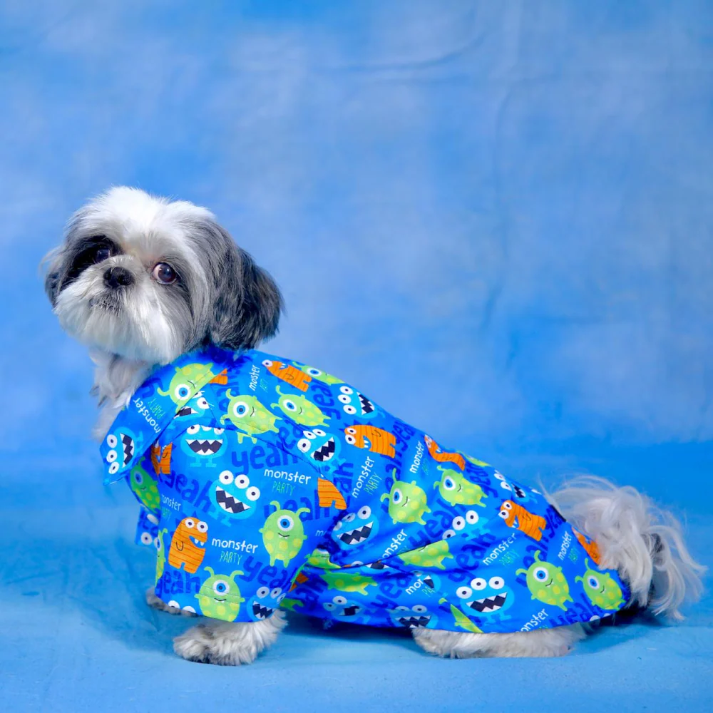 Dogobow Monster Print Shirt for Dogs (Blue) - Image 4