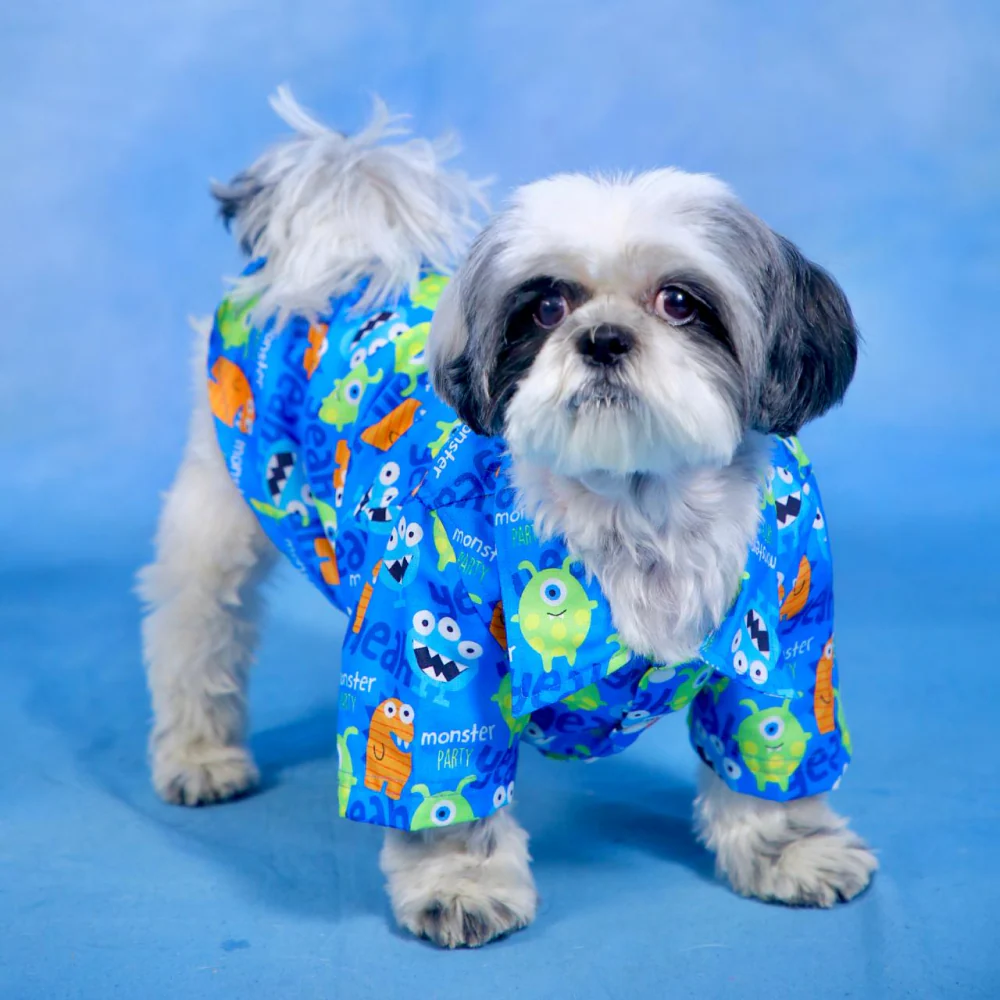 Dogobow Monster Print Shirt for Dogs (Blue) - Image 6