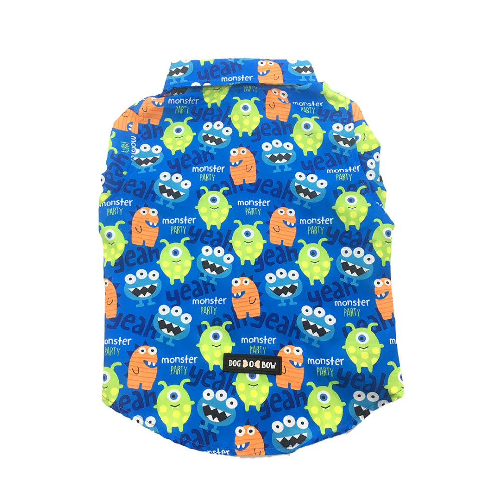 Dogobow Monster Print Shirt for Dogs (Blue) - Image 7