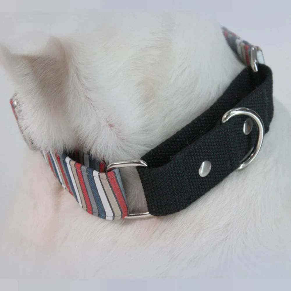 Dogobow Multi Stripe Martingale Collar for Dogs (Black) (Get a Bow Free) - Image 4