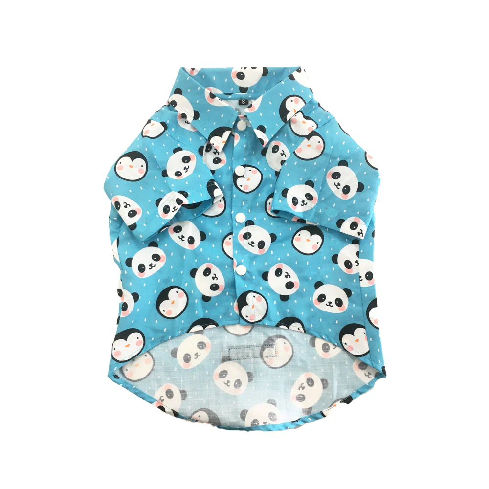 Dogobow Panda Print Shirt for Dogs (Blue/White) - Image 2