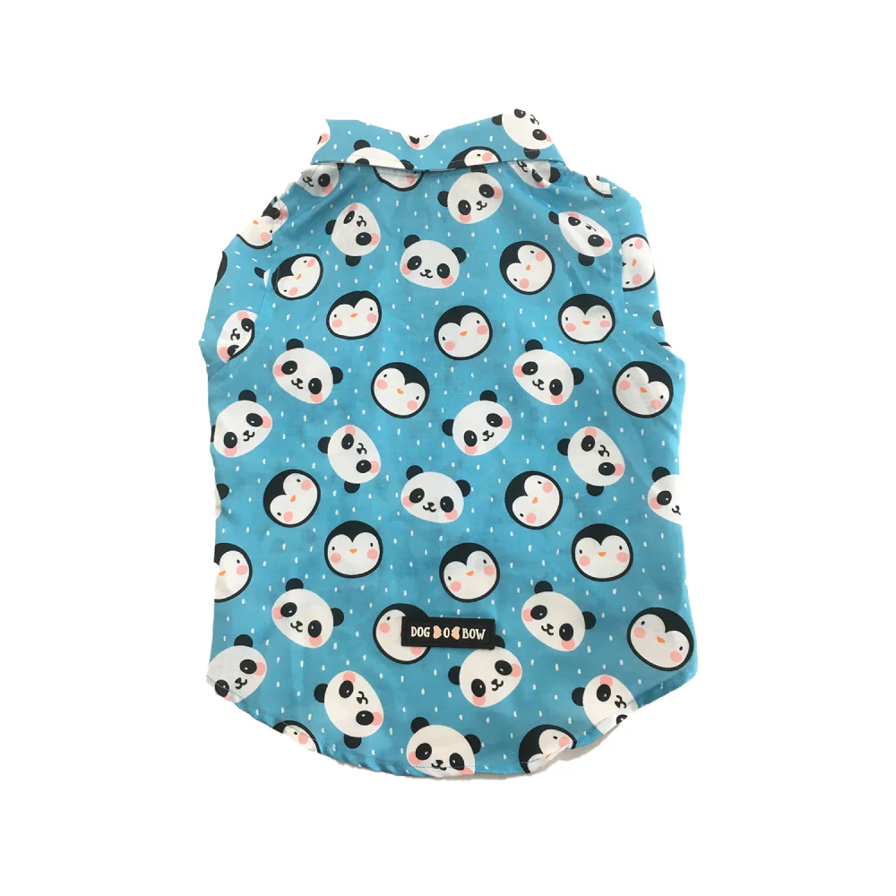 Dogobow Panda Print Shirt for Dogs (Blue/White) - Image 4