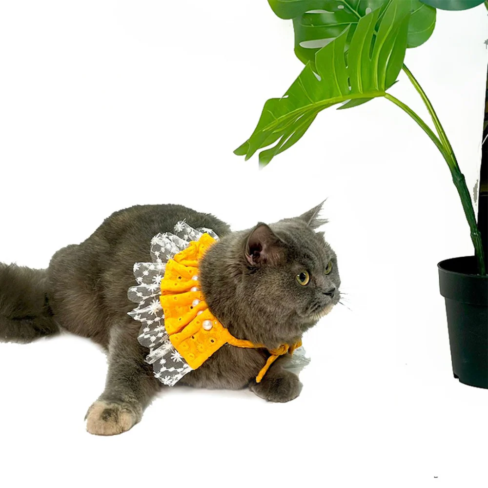 Dogobow Pearl Neck Tutu for Dogs and Cats (Yellow) (Get a Bow Free) - Image 5