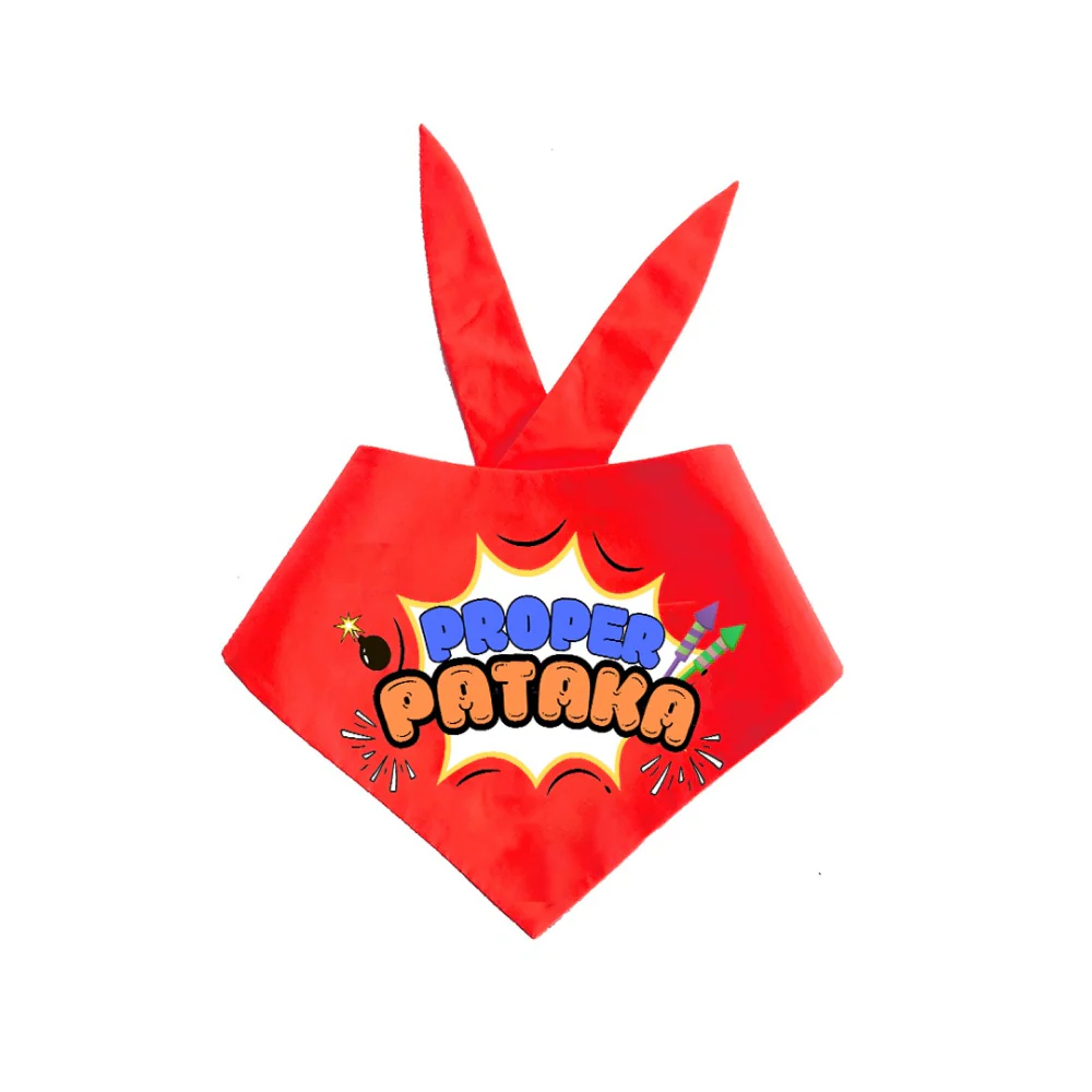 Dogobow Proper Pataka Bandana for Dogs (Red/White) - Image 2