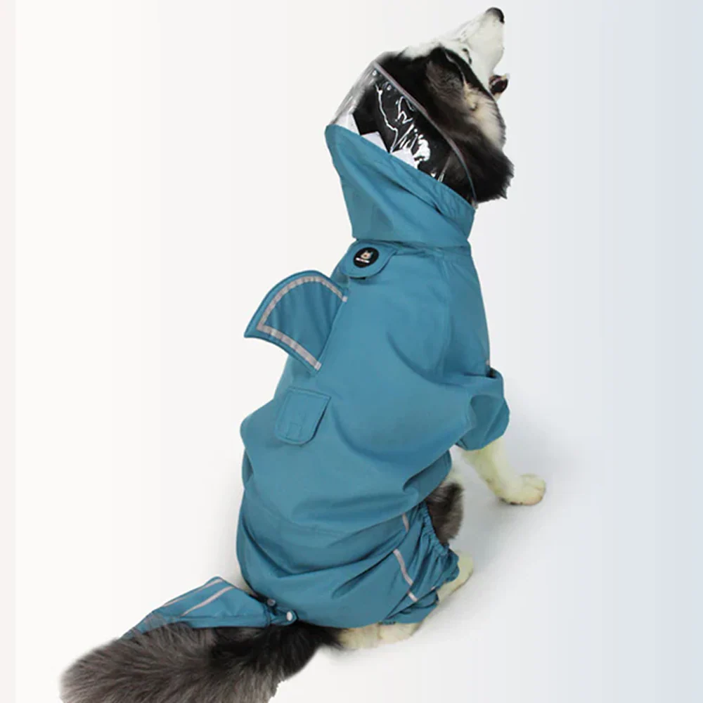 Dogobow Shark Body Suit Raincoat for Dogs and Cats (Blue) - Image 7