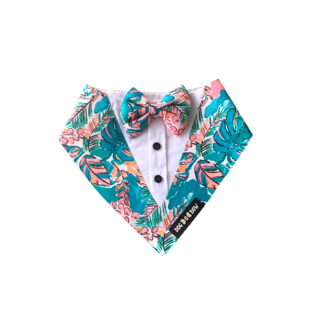 Dogobow Tropicana Print Tuxedo Bandana for Dogs (Blue) - Image 2
