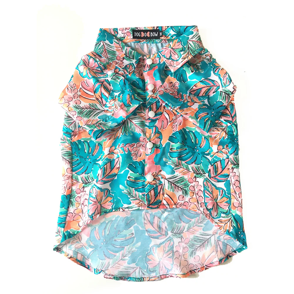 Dogobow Tropicana Shirt for Dogs and Cats (Aqua Blue) (Get a Bow Free) - Image 6