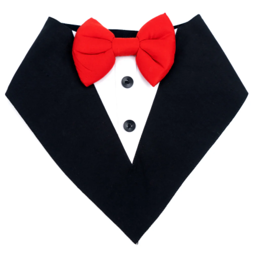 Dogobow Tuxedo Bandana for Dogs (Black) (Get a Bow Free) - Image 3