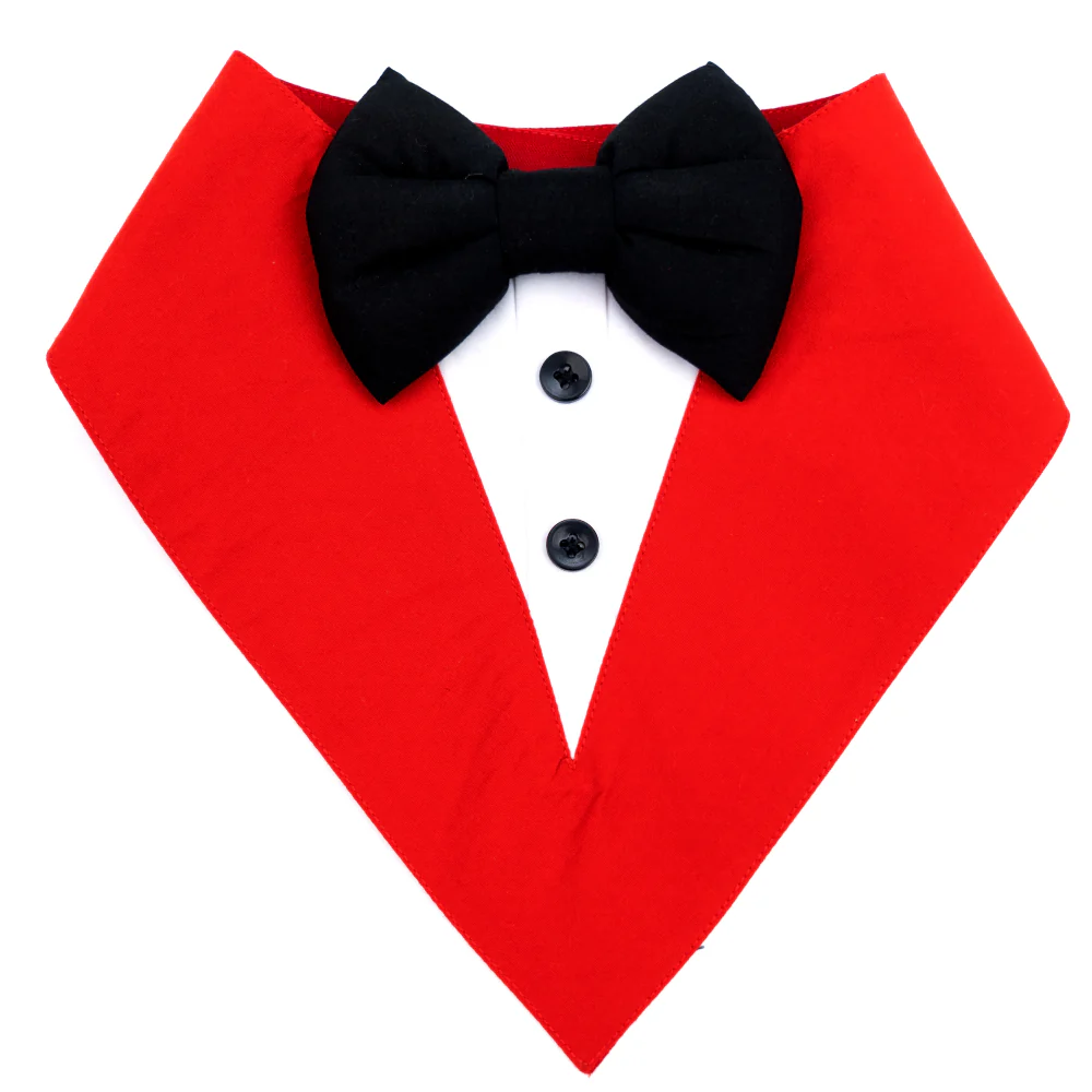 Dogobow Tuxedo Bandana for Dogs (Red) (Get a Bow Free) - Image 3