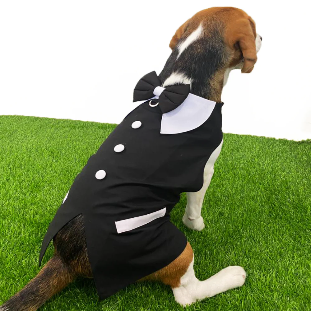 Dogobow Tuxedo Wrap for Dogs (Black / White) (Get a Bow Free) - Image 5