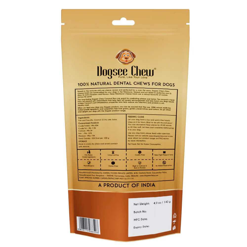 Dogsee Chew Coconut Flavour Medium Bars Dog Treats - Image 2
