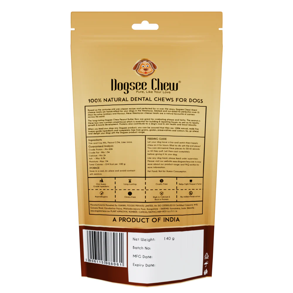 Dogsee Chew Peanut Butter Flavour Medium Bars Dog Treats - Image 2
